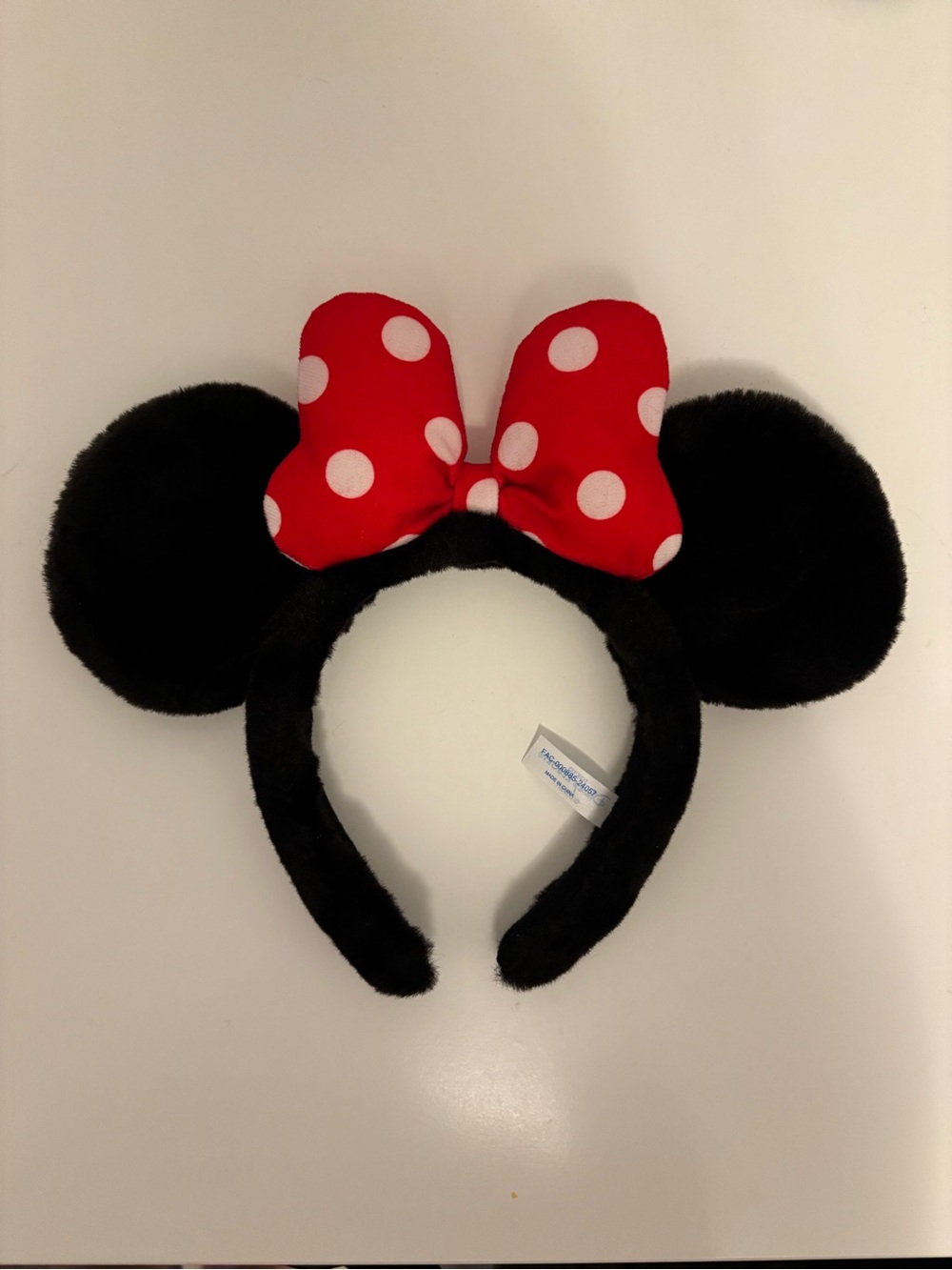 Disney Minnie Mouse Black Ear Headband with Red Polka Dot Bow